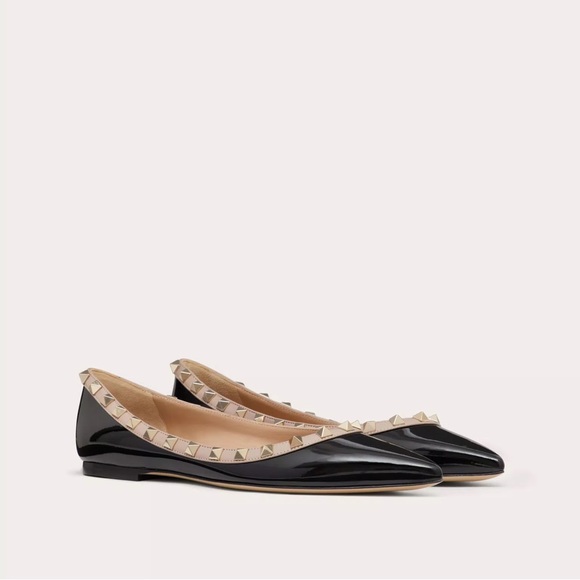 Valentino Patent Rockstud Ballet Flat - Picture 2 of 8